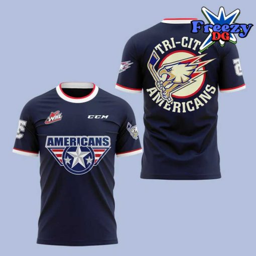 Tri-City Americans Hockey 2024 Navy T-Shirt