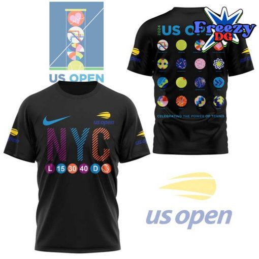 US Open Tennis 2024 Black T-Shirt