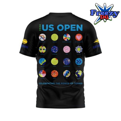 US Open Tennis 2024 Black T-Shirt