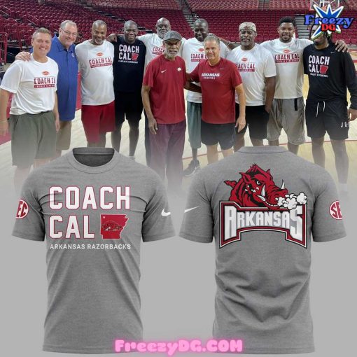 Arkansas Razorbacks Coach John Calipari 2024 Gray T-Shirt