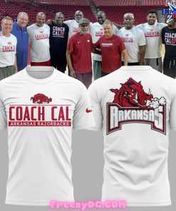 Arkansas Razorbacks Coach John Calipari 2024 White T-Shirt