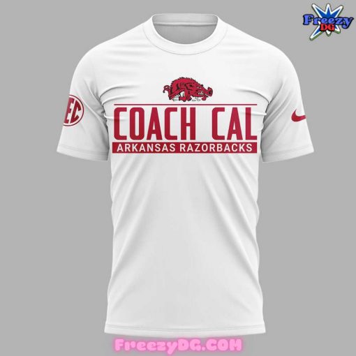 Arkansas Razorbacks Coach John Calipari 2024 White T-Shirt