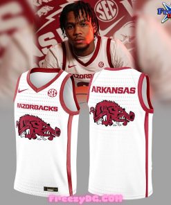 Arkansas Razorbacks Basketball New Version 2024 White Basketball Jersey