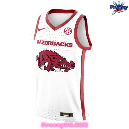 Arkansas Razorbacks Basketball New Version 2024 White Basketball Jersey