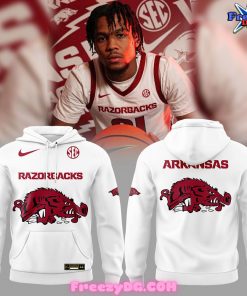 Arkansas Razorbacks Basketball New Version 2024 White Hoodie