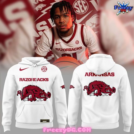 Arkansas Razorbacks Basketball New Version 2024 White Hoodie