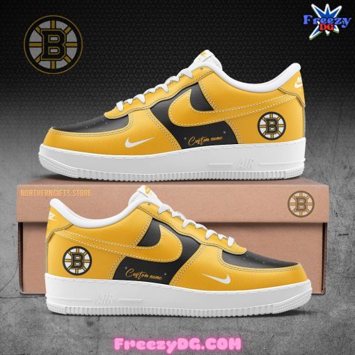 Boston Bruins Hockey Ice Custom Nike Air Force 1