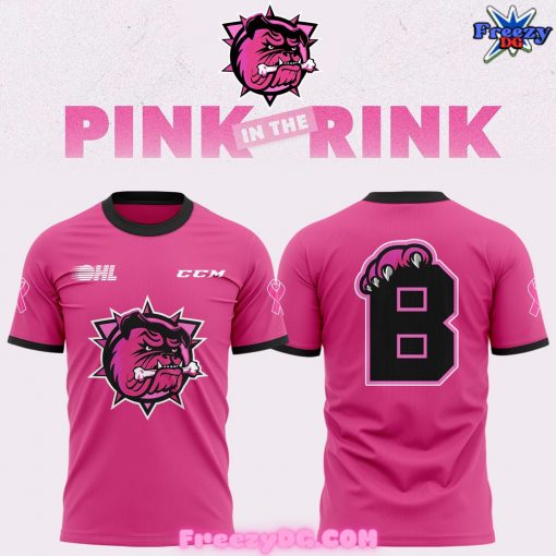 Brantford Bulldogs x Pink in the Rink Night 2024 T-Shirt