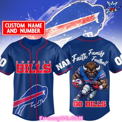 Buffalo Bills Faith Family Football Go Bills Baseball Jersey