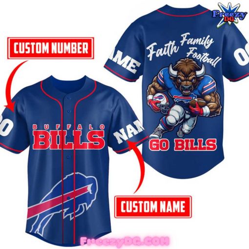 Buffalo Bills Faith Family Football Go Bills Baseball Jersey