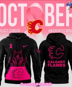 Calgary Flames Crucial Catch Breast Cancer 2024 Hoodie