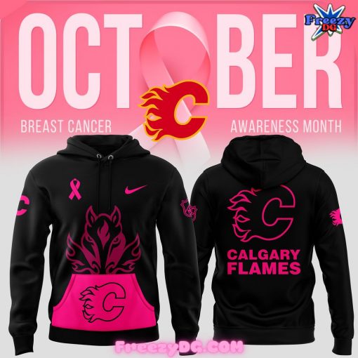 Calgary Flames Crucial Catch Breast Cancer 2024 Hoodie