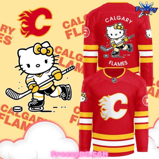 Calgary Flames x Hello Kitty 50th Anniversary Red Hockey Jersey