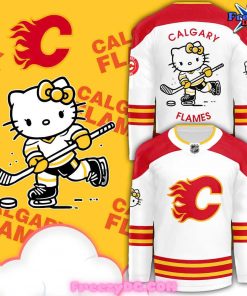 Calgary Flames x Hello Kitty 50th Anniversary White Hockey Jersey