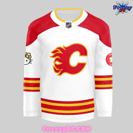 Calgary Flames x Hello Kitty 50th Anniversary White Hockey Jersey