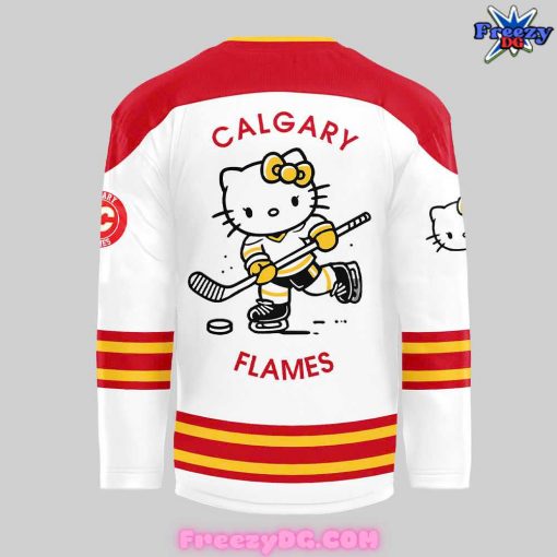 Calgary Flames x Hello Kitty 50th Anniversary White Hockey Jersey