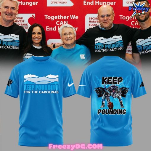 Carolina Panthers Keep Pounding 2024 Blue T-Shirt