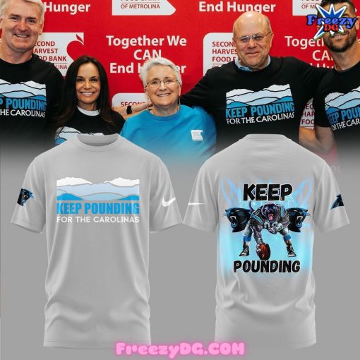 Carolina Panthers Keep Pounding 2024 Gray T-Shirt