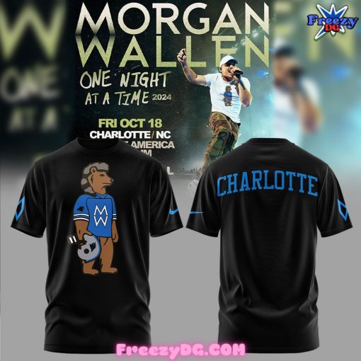 Carolina Panthers x Morgan Wallen Charlotte 2024 Black T-Shirt