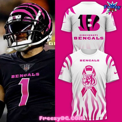 Cincinnati Bengals Breast Cancer 2024 White T-Shirt