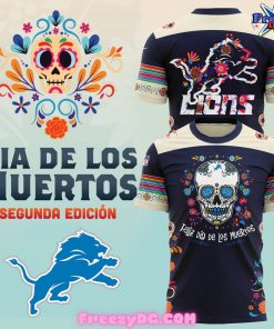 Detroit Lions Dia De Los Muertos T-Shirt