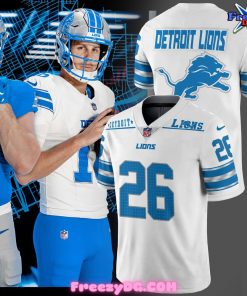 Detroit Lions New Uniform 2024-25 White Football Jersey