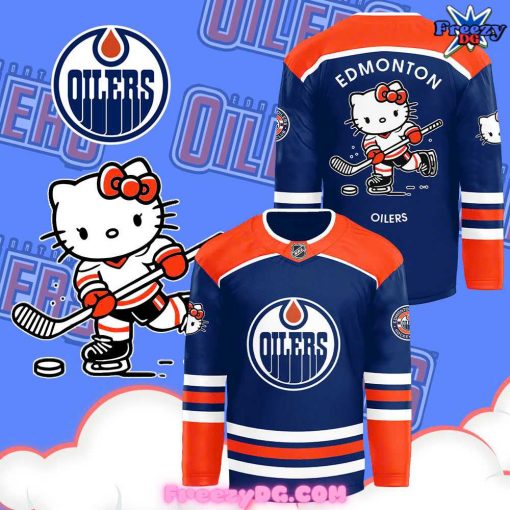 Edmonton Oilers x Hello Kitty 50th Anniversary Hockey Jersey