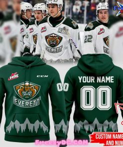 Everett Silvertips Custom 2024 Green Hoodie