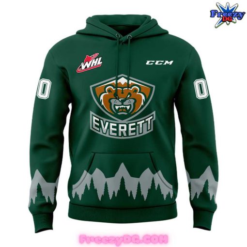 Everett Silvertips Custom 2024 Green Hoodie