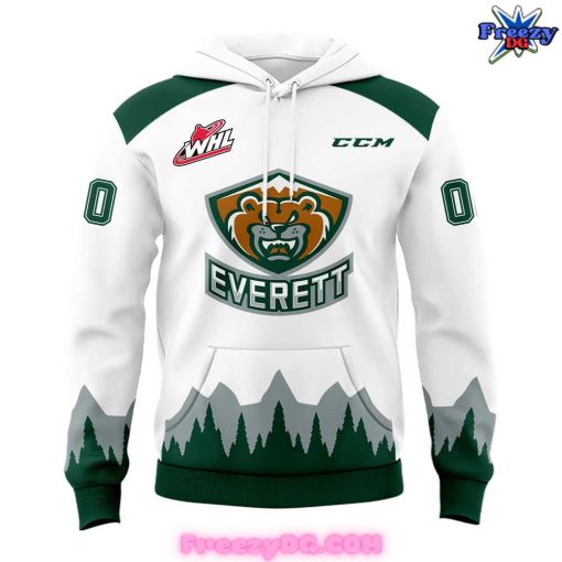 Everett Silvertips Custom 2024 White Hoodie