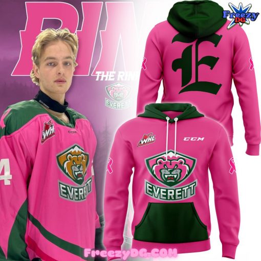 Everett Silvertips Pink in the Rink Night 2024 Hoodie