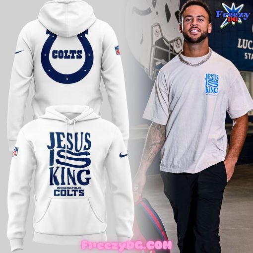 Indianapolis Colts Jesus Is King 2024 White Hoodie