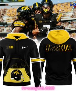 Iowa Hawkeyes Yellow Football 2024 Black Hoodie