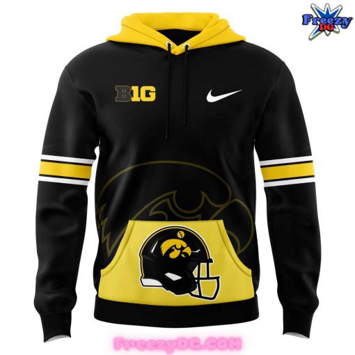 Iowa Hawkeyes Yellow Football 2024 Black Hoodie