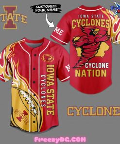 Iowa State Cyclones Nation Custom Baseball Jersey