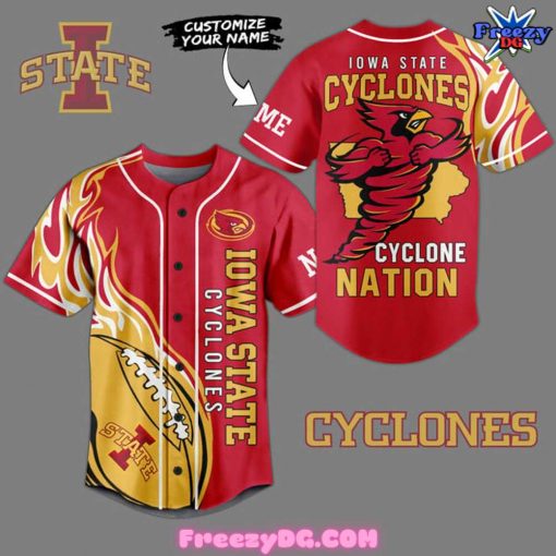 Iowa State Cyclones Nation Custom Baseball Jersey