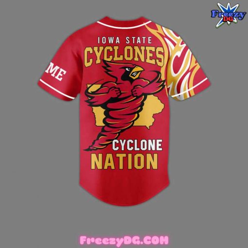 Iowa State Cyclones Nation Custom Baseball Jersey