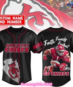 Kansas City Chiefs Faith Family Football Go Chiefs Baseball Jersey