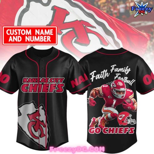 Kansas City Chiefs Faith Family Football Go Chiefs Baseball Jersey