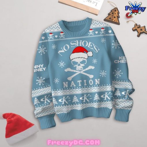 Kenny Chesney No Shoes Christmas Special Light Blue Sweater