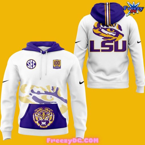 LSU Tiger 100 Years Limited Edition White Hoodie