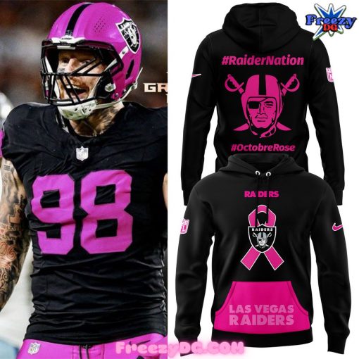 Las Vegas Raiders Octubre Rose Black Hoodie