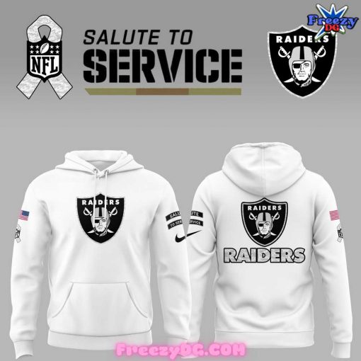 Las Vegas Raiders Salute to Service 2024 White Hoodie