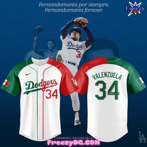 Los Angeles Dodgers Fernando Valenzuela Mexican Special Edition Baseball Jersey