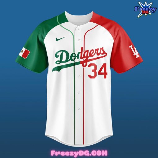 Los Angeles Dodgers Fernando Valenzuela Mexican Special Edition Baseball Jersey