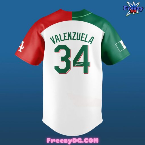 Los Angeles Dodgers Fernando Valenzuela Mexican Special Edition Baseball Jersey