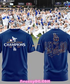 Los Angeles Dodgers Let’s Go National League Champions 2024 Blue T-Shirt