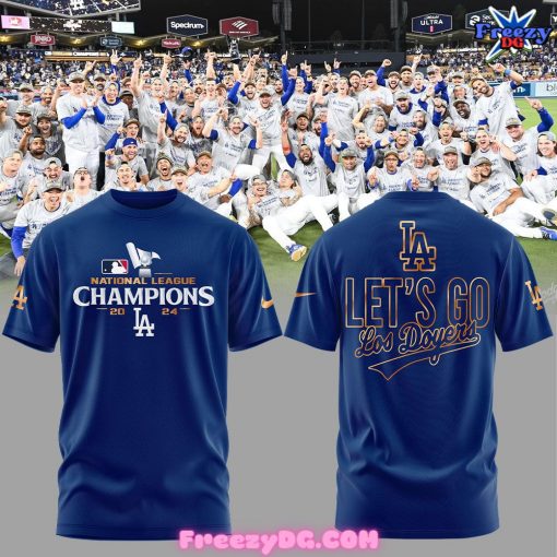 Los Angeles Dodgers Let’s Go National League Champions 2024 Blue T-Shirt