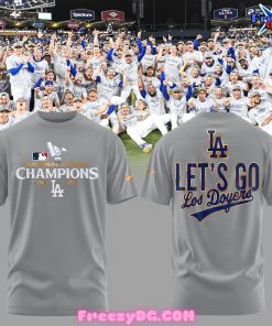 Los Angeles Dodgers Let’s Go National League Champions 2024 Gray T-Shirt