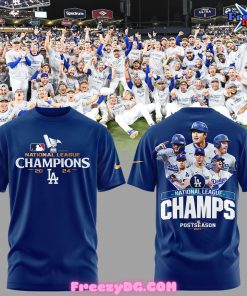 Los Angeles Dodgers National League Champions 2024 Blue T-Shirt